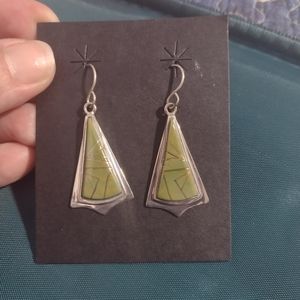 Natural Stone and Sterling Silver Dangle Earrings NWT